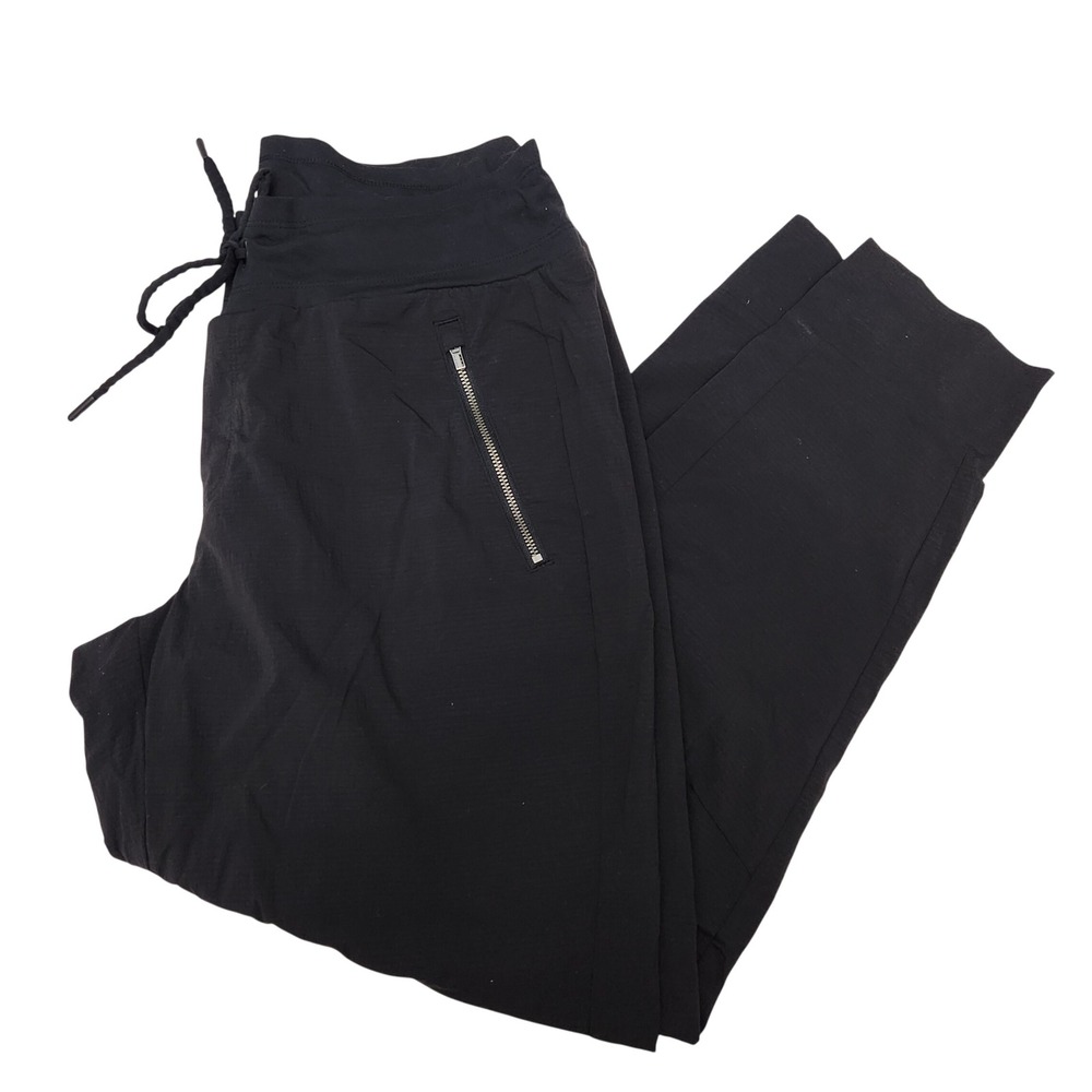Athleta Womens Trekkie North Jogger Pants Black Size 12 Zipper Pockets Hiking
